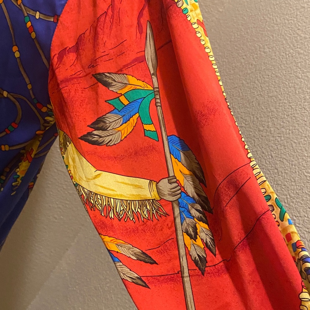 Cory B New York Native American print silk shirt size large - Picture 6 of 11